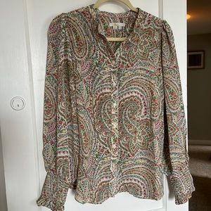 Boden 100% Silk Paisley Blouse